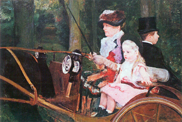 In the wagon by Cassatt